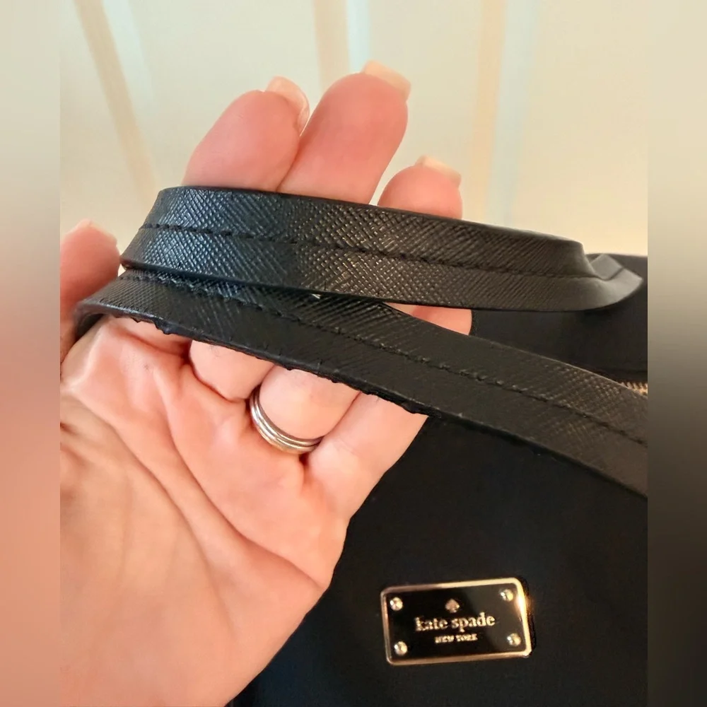 Kate Spade Classic Black Nylon Duffle Weekend Bag - Picture 9 of 13